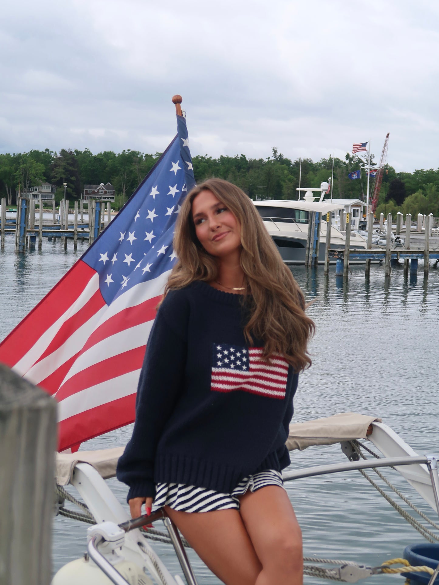 Ralph American Flag Sweater | Navy