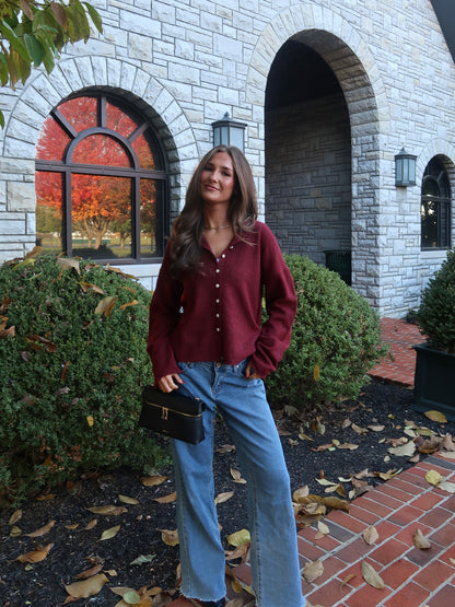 Sylvie Cardigan | Maroon