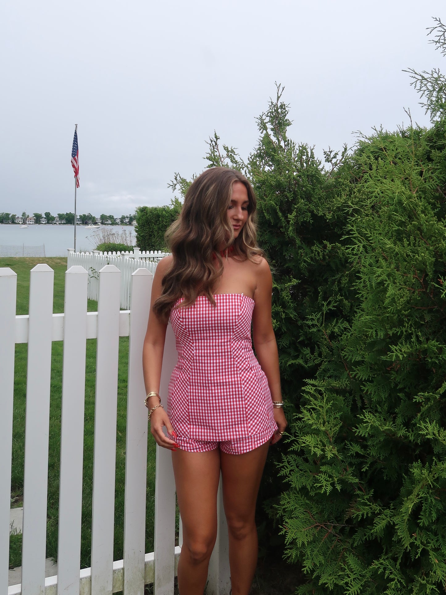 American Honey Gingham Set | Red
