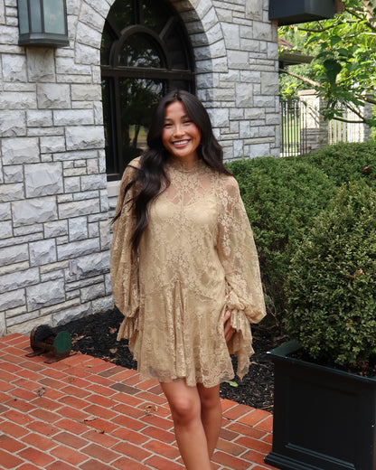 Emerson Lace Mini Dress | Moss Green