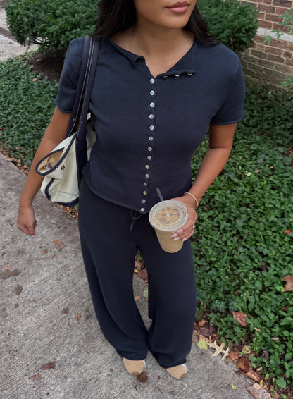 Sunday Knit Top | Navy