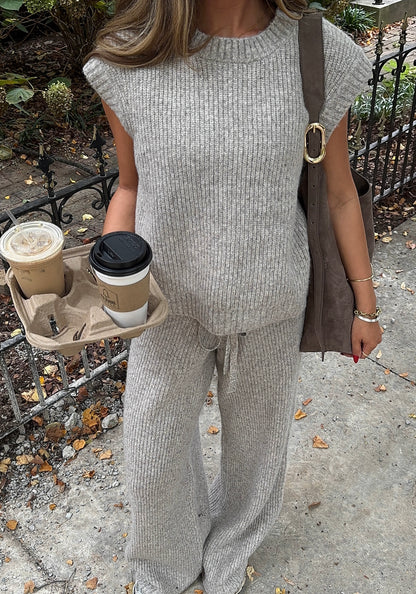 Coffee Run Knit Pants | Taupe