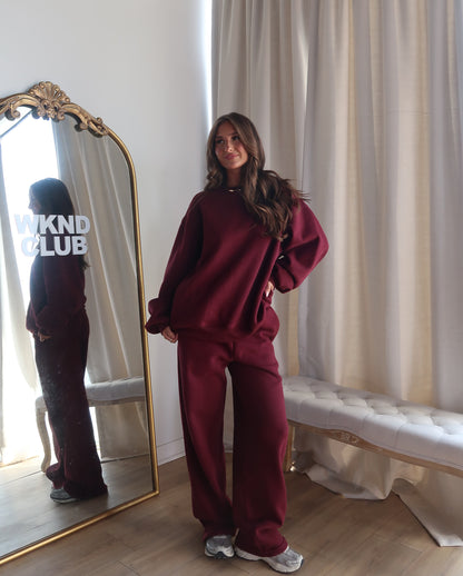 Haven Wide Leg Sweatpants | Black Cherry