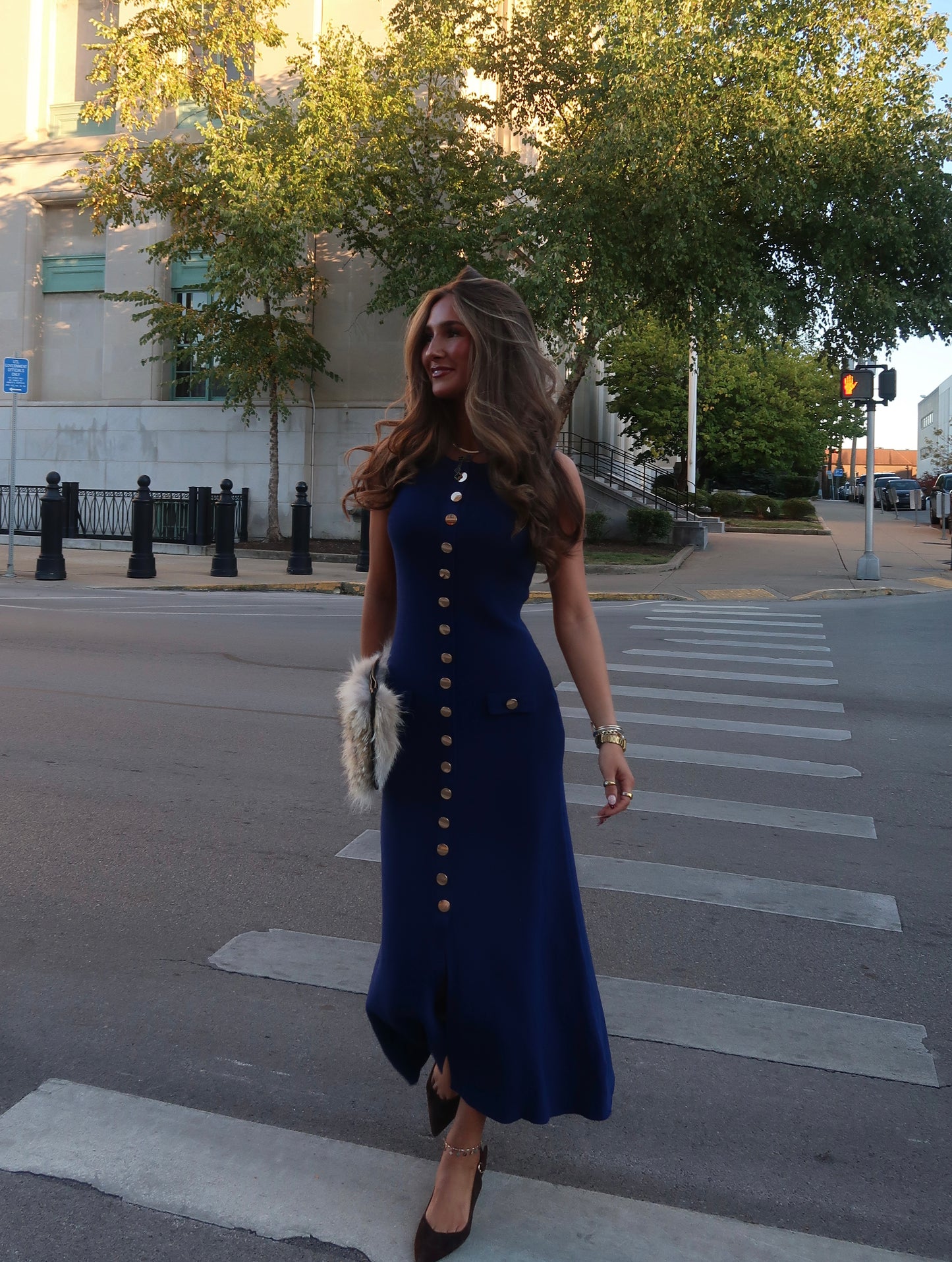 Woodson Knit Midi Dress | Navy