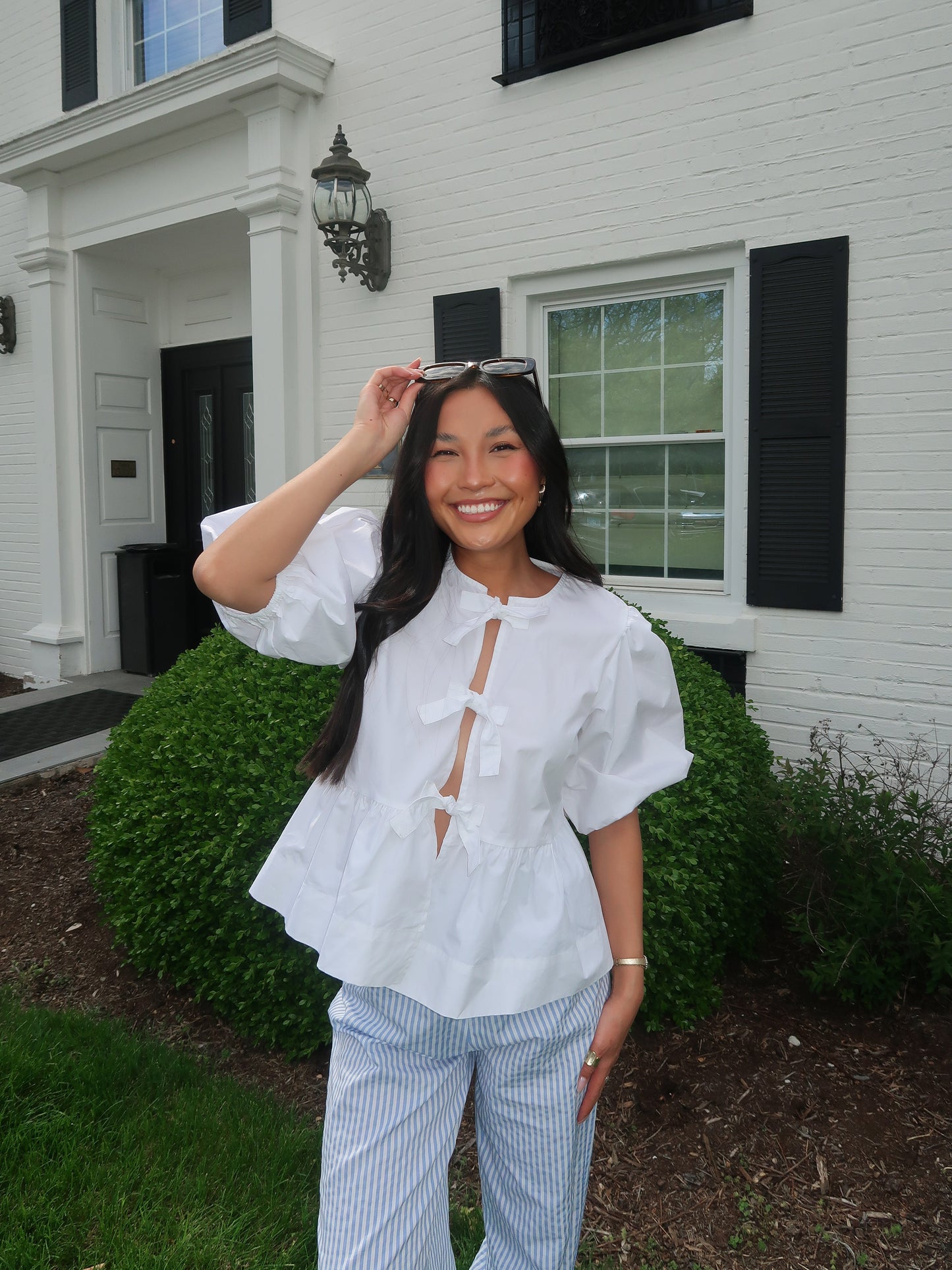 The Annabella Peplum Top - White