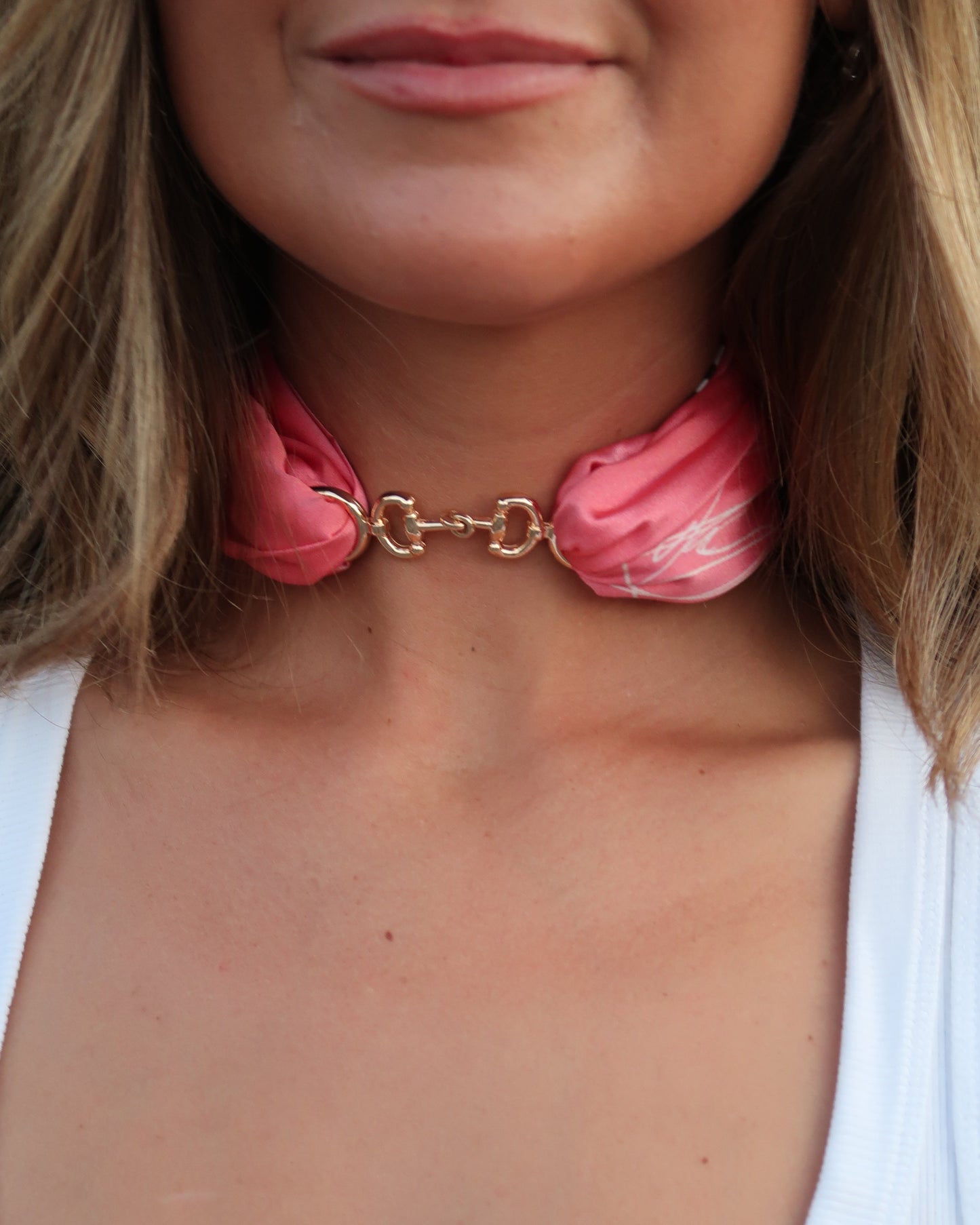 Scarf Necklace | Rain or Stripe | Horsebit