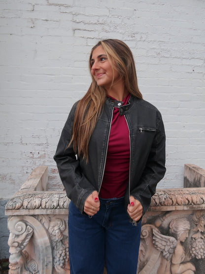 The Maeva Leather Moto Jacket
