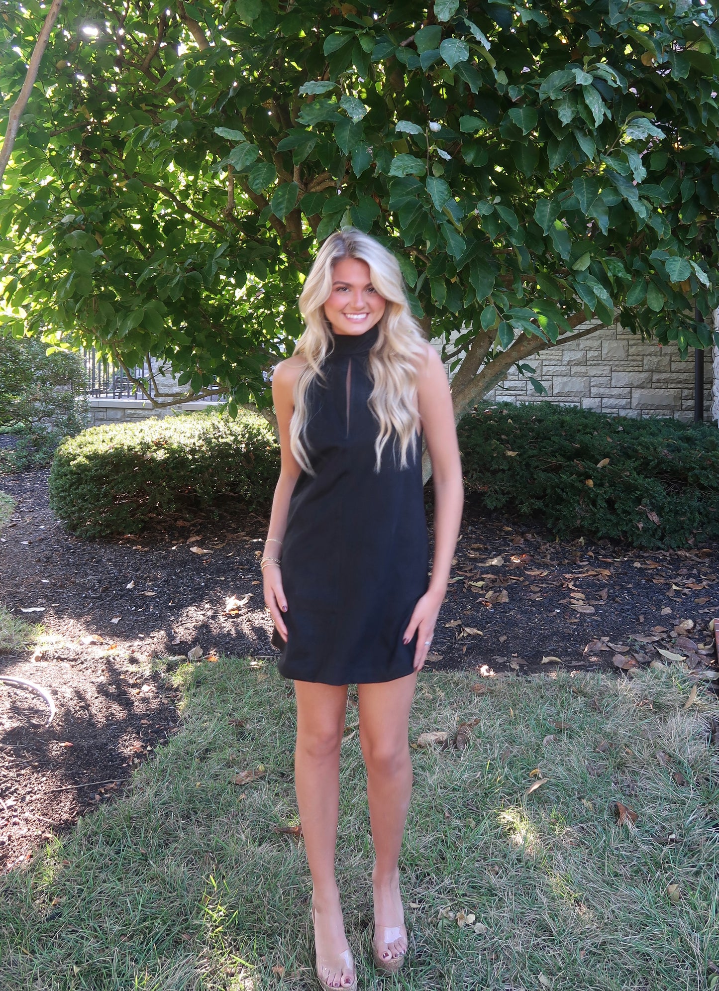 Rhodes Suede Mini Dress | Black