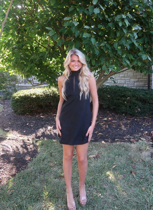 Rhodes Suede Mini Dress | Black