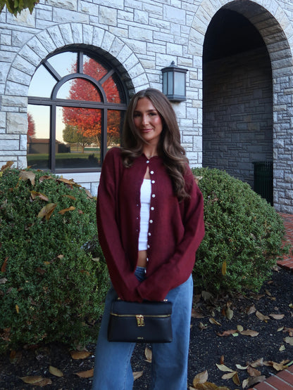 Sylvie Cardigan | Maroon