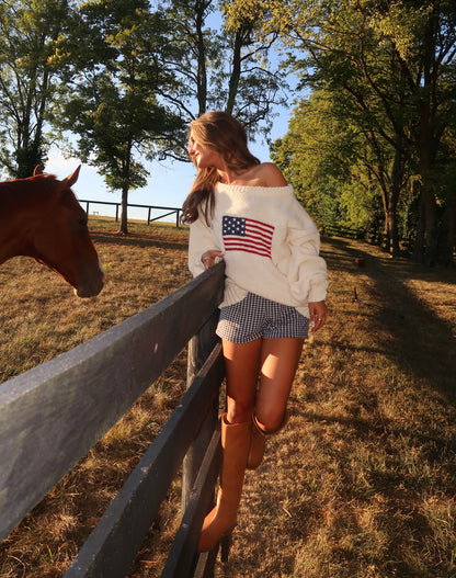 Ralph American Flag Sweater | Cream