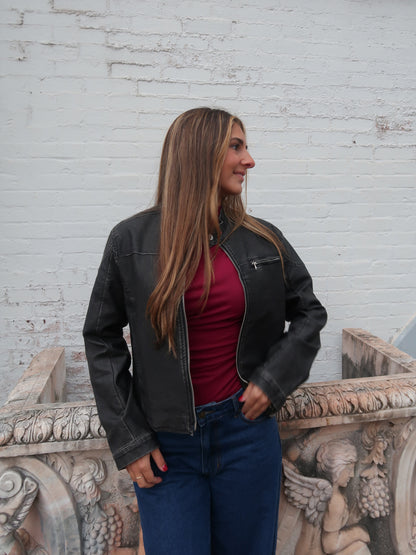 The Maeva Leather Moto Jacket