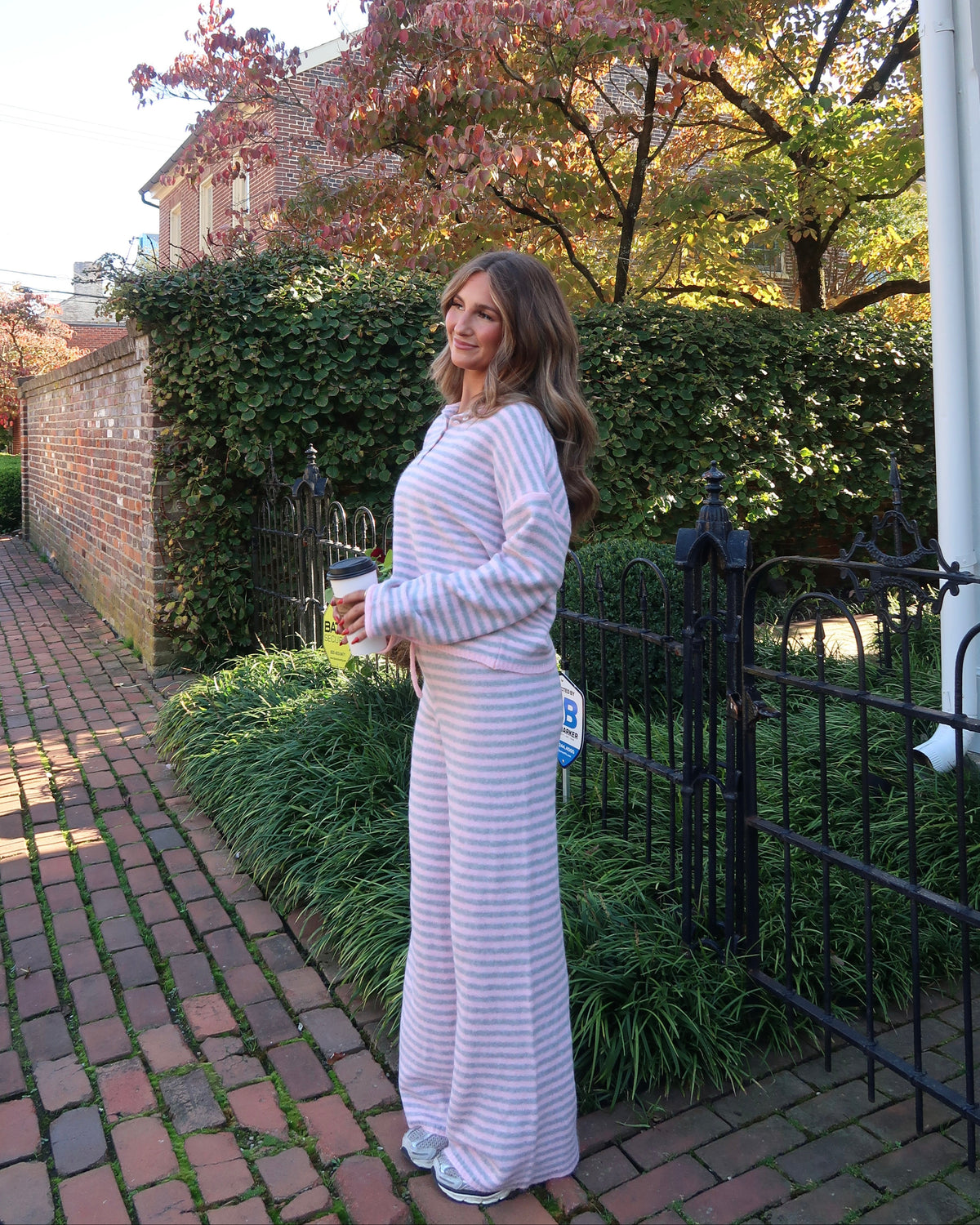 Cloud Knit Stripe Pants | Bubblegum