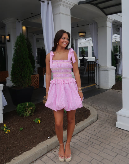 Marley Stripe Bubble Dress | Pink Marley Stripe Bubble Dress | Pink