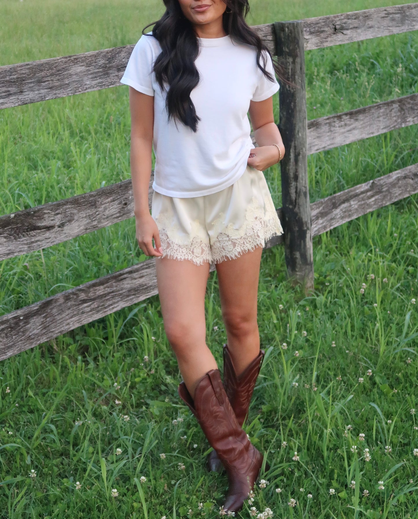 Willa Satin Lace Shorts