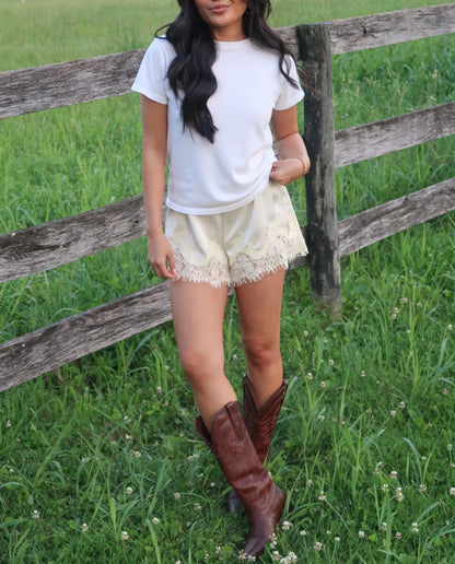 Willa Satin Lace Shorts