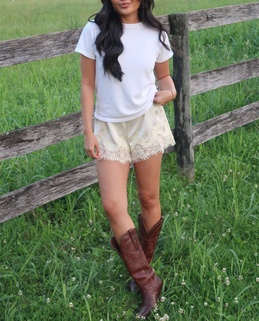 Willa Satin Lace Shorts