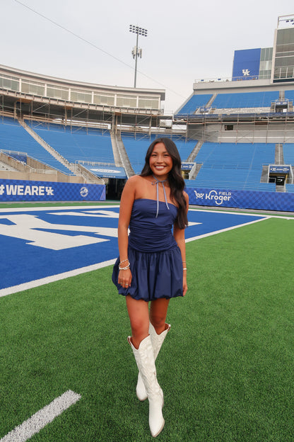 Crowd Favorite Navy Bubble Dress