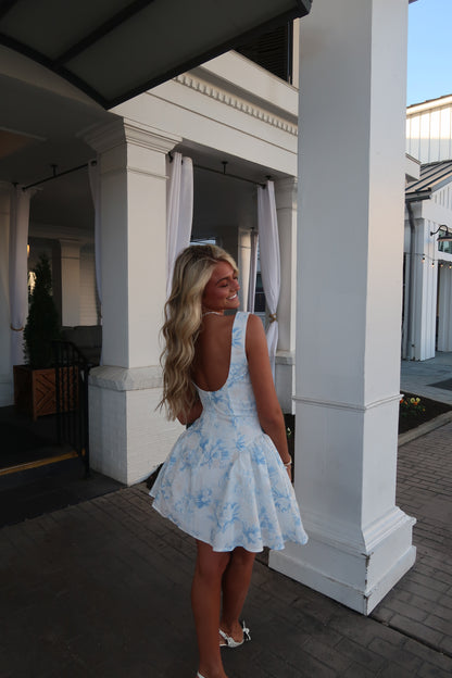 Kaia Floral Mini Dress | Blue