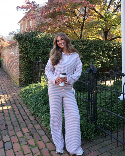 Cloud Knit Stripe Pants | Bubblegum