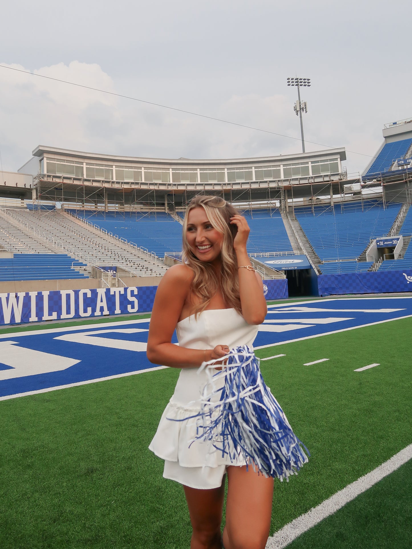 Meet Me At Halftime White Romper