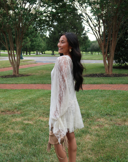 Emerson Lace Mini Dress | Ivory