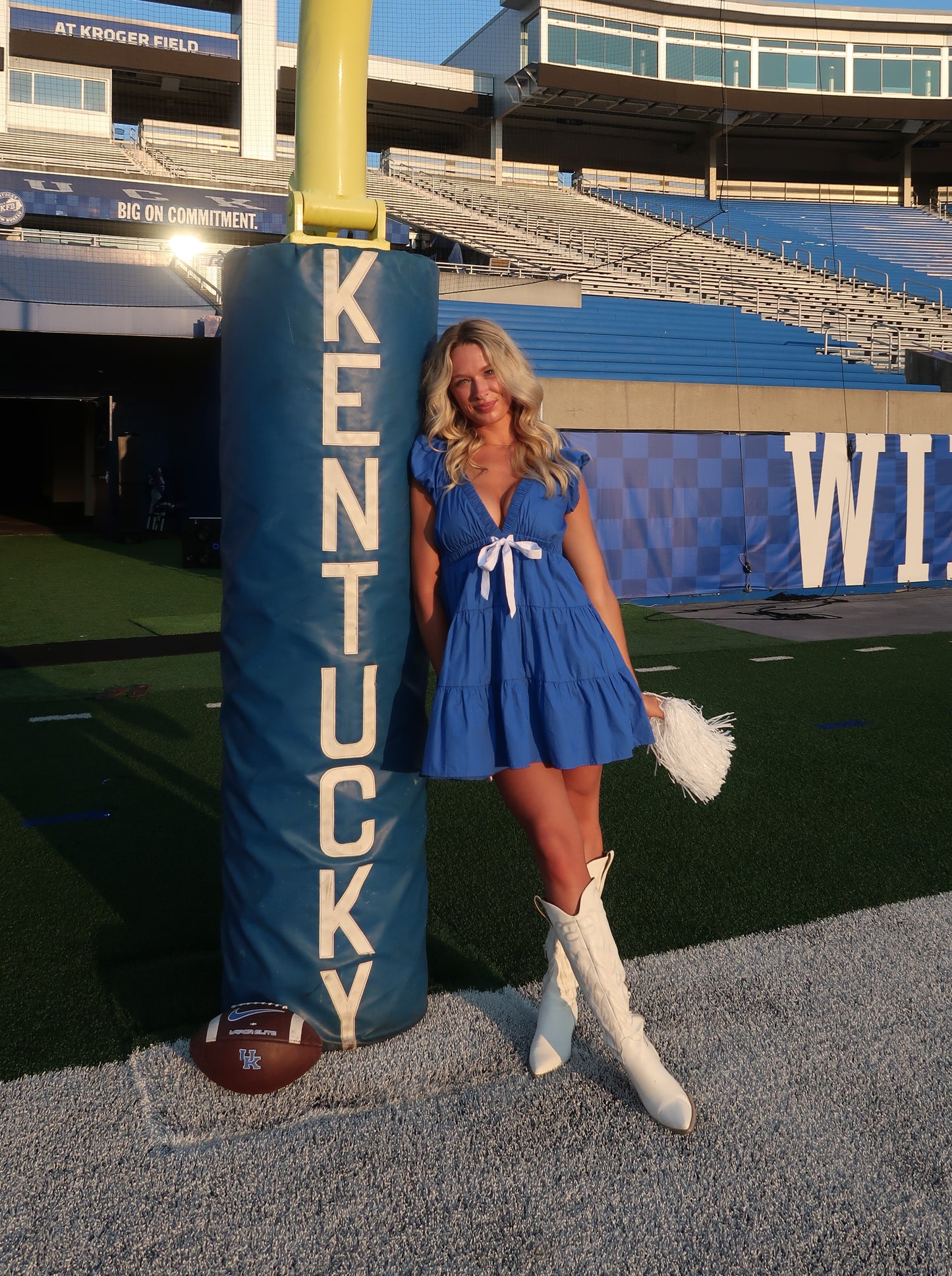 First Down Kentucky Bow Dress | Blue