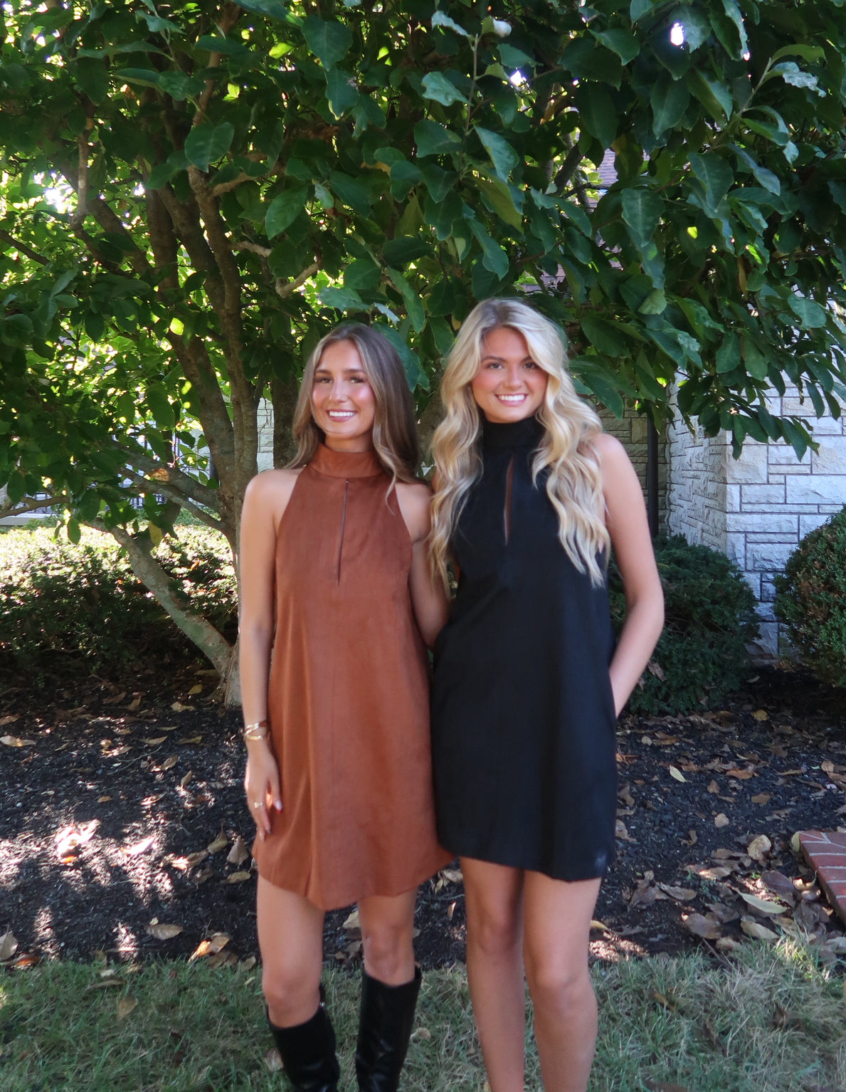 Rhodes Suede Mini Dress | Black