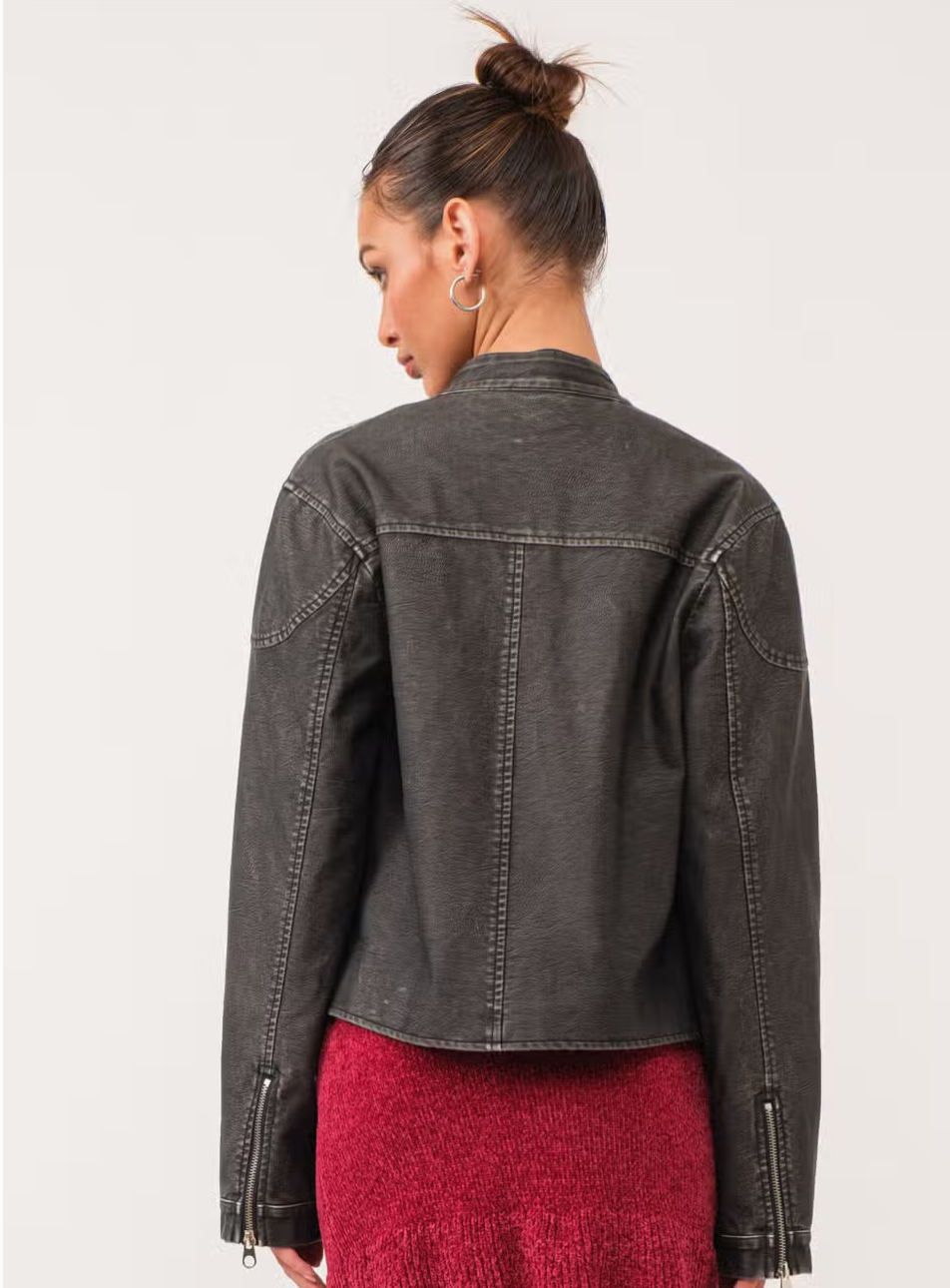 The Maeva Leather Moto Jacket